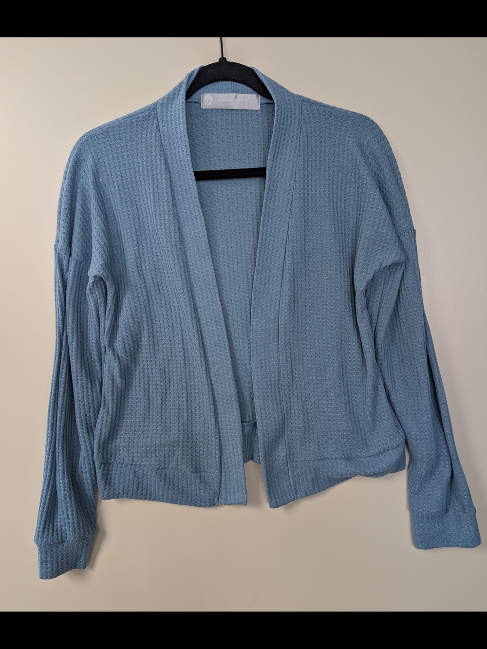 Alexander Del Rossa Women's Small Knit Cardigan Minimalist Open Front Sweater
